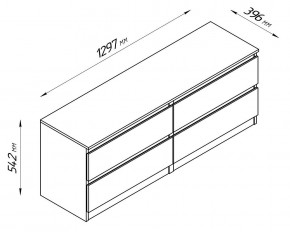 2.03.03.100.4 КАСТОР тумба 4 ящика RU серая в Красноуральске - krasnouralsk.ok-mebel.com | фото 4