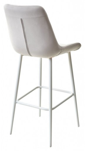 Барный стул ХОФМАН, цвет H-09 Светло-серый, велюр / белый каркас М-City в Красноуральске - krasnouralsk.ok-mebel.com | фото 4