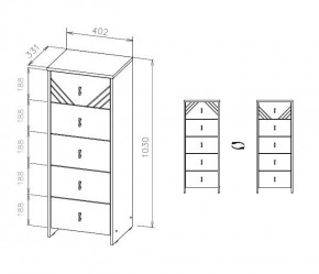 БАЙКАЛ Комод (5 ящиков) Графит/Дуб золотой в Красноуральске - krasnouralsk.ok-mebel.com | фото 3