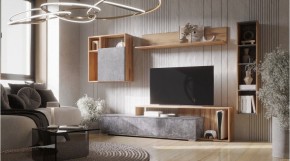 ДАЛЛАС Гостиная (модульная) цемент темный в Красноуральске - krasnouralsk.ok-mebel.com | фото