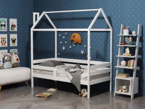 Детская кровать-домик из массива березы Соня-6 (800*1600) Белый/Лак в Красноуральске - krasnouralsk.ok-mebel.com | фото