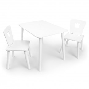 Детский комплект стол и два стула «Корона» Rolti Baby (белый/белый, массив березы/мдф) в Красноуральске - krasnouralsk.ok-mebel.com | фото