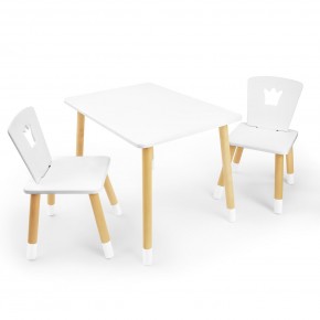 Детский комплект стол и два стула «Корона» Rolti Baby (белый/береза, массив березы/мдф) в Красноуральске - krasnouralsk.ok-mebel.com | фото