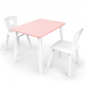 Детский комплект стол и два стула «Корона» Rolti Baby (розовый/белый, массив березы/мдф) в Красноуральске - krasnouralsk.ok-mebel.com | фото