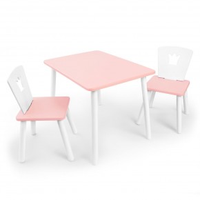 Детский комплект стол и два стула «Корона» Rolti Baby (розовый/розовый, массив березы/мдф) в Красноуральске - krasnouralsk.ok-mebel.com | фото