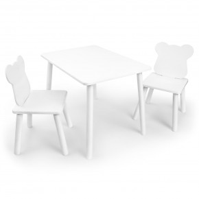 Детский комплект стол и два стула «Мишка» Rolti Baby (белый/белый, массив березы/мдф) в Красноуральске - krasnouralsk.ok-mebel.com | фото