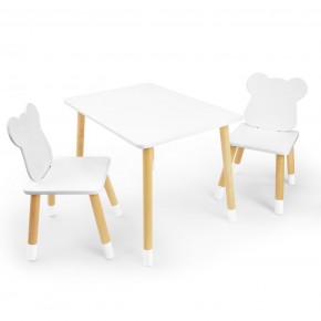 Детский комплект стол и два стула «Мишка» Rolti Baby (белый/береза, массив березы/мдф) в Красноуральске - krasnouralsk.ok-mebel.com | фото