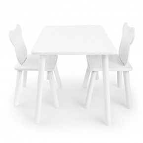 Детский комплект стол и два стула Мишка Rolti Baby с накладкой Алфавит (белая столешница/белое сиденье/белые ножки) в Красноуральске - krasnouralsk.ok-mebel.com | фото 2