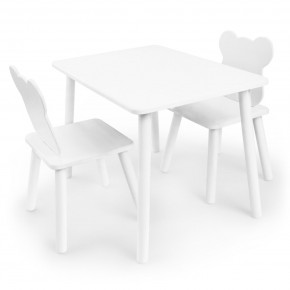 Детский комплект стол и два стула Мишка Rolti Baby с накладкой Алфавит (белая столешница/белое сиденье/белые ножки) в Красноуральске - krasnouralsk.ok-mebel.com | фото 3
