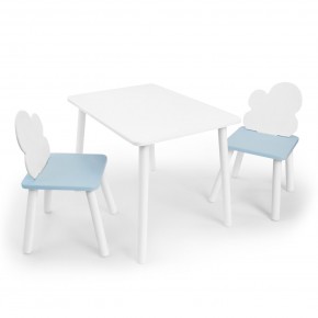 Детский комплект стол и два стула «Облачко» Rolti Baby (белый/голубой, массив березы/мдф) в Красноуральске - krasnouralsk.ok-mebel.com | фото