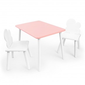 Детский комплект стол и два стула «Облачко» Rolti Baby (розовый/белый, массив березы/мдф) в Красноуральске - krasnouralsk.ok-mebel.com | фото