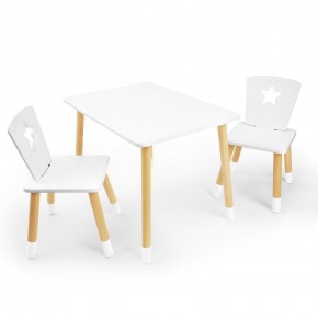 Детский комплект стол и два стула «Звезда» Rolti Baby (белый/береза, массив березы/мдф) в Красноуральске - krasnouralsk.ok-mebel.com | фото