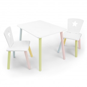 Детский комплект стол и два стула «Звезда» Rolti Baby (белый/цветной, массив березы/мдф) в Красноуральске - krasnouralsk.ok-mebel.com | фото