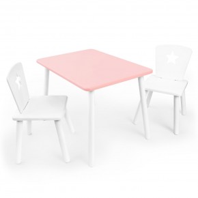 Детский комплект стол и два стула «Звезда» Rolti Baby (розовый/белый, массив березы/мдф) в Красноуральске - krasnouralsk.ok-mebel.com | фото