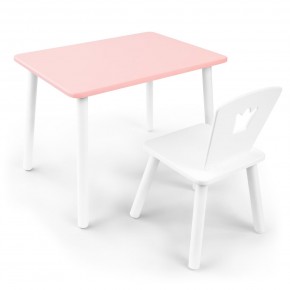 Детский комплект стол и стул «Корона» Rolti Baby (розовый/белый, массив березы/мдф) в Красноуральске - krasnouralsk.ok-mebel.com | фото