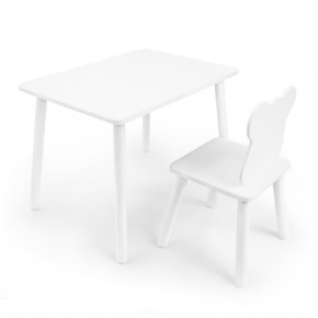 Детский комплект стол и стул «Мишка» Rolti Baby (белый/белый, массив березы/мдф) в Красноуральске - krasnouralsk.ok-mebel.com | фото