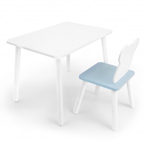 Детский комплект стол и стул «Мишка» Rolti Baby (белый/голубой, массив березы/мдф) в Красноуральске - krasnouralsk.ok-mebel.com | фото