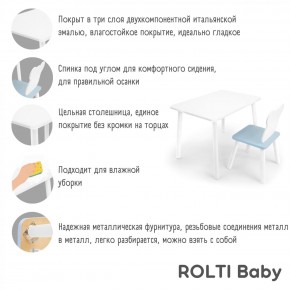 Детский комплект стол и стул «Облачко» Rolti Baby  (голубая столешница/голубое сиденье/белые ножки) в Красноуральске - krasnouralsk.ok-mebel.com | фото 2