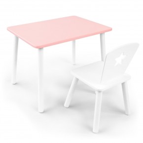 Детский комплект стол и стул «Звезда» Rolti Baby (розовый/белый, массив березы/мдф) в Красноуральске - krasnouralsk.ok-mebel.com | фото