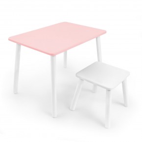 Детский комплект стол и табурет Rolti Baby (розовая столешница/белое сиденье/белые ножки) в Красноуральске - krasnouralsk.ok-mebel.com | фото