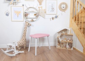 Детский стол Rolti Baby «Облачко»  (розовый/белый, массив березы/мдф) в Красноуральске - krasnouralsk.ok-mebel.com | фото 1