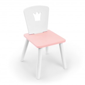 Детский стул Rolti Baby «Корона» (белый/розовый/белый, массив березы/мдф) в Красноуральске - krasnouralsk.ok-mebel.com | фото 1