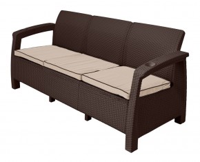 Диван Yalta Premium Sofa 3 Set (Ялта) шоколадный (+подушки под спину) в Красноуральске - krasnouralsk.ok-mebel.com | фото