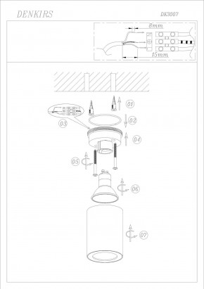 DK3007-BK Накладной светильник влагозащ., IP 44, 15 Вт, GU10, черный, алюминий в Красноуральске - krasnouralsk.ok-mebel.com | фото 6