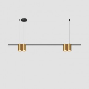 DK4061-BK+SG Подвесной светильник ORBIT, IP20, 4xGU10 LED до 15 Вт, черный + сатинированное золото, алюминий в Красноуральске - krasnouralsk.ok-mebel.com | фото
