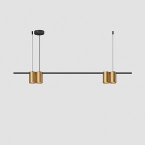 DK4061-BK+SG Подвесной светильник ORBIT, IP20, 4xGU10 LED до 15 Вт, черный + сатинированное золото, алюминий в Красноуральске - krasnouralsk.ok-mebel.com | фото 2