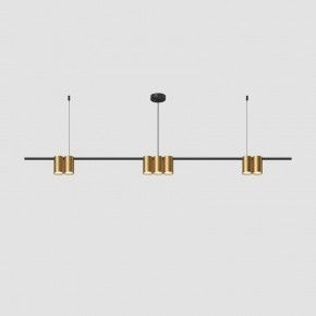 DK4063-BK+SG Подвесной светильник ORBIT, IP20, 7xGU10 LED до 15 Вт, черный + сатинированное золото, алюминий в Красноуральске - krasnouralsk.ok-mebel.com | фото