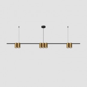 DK4063-BK+SG Подвесной светильник ORBIT, IP20, 7xGU10 LED до 15 Вт, черный + сатинированное золото, алюминий в Красноуральске - krasnouralsk.ok-mebel.com | фото 2