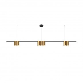 DK4063-BK+SG Подвесной светильник ORBIT, IP20, 7xGU10 LED до 15 Вт, черный + сатинированное золото, алюминий в Красноуральске - krasnouralsk.ok-mebel.com | фото 3