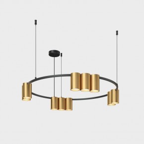 DK4065-BK+SG Подвесной светильник ORBIT , IP20, 10xGU10 LED до 15 Вт, черный + сатинированное золото, алюминий в Красноуральске - krasnouralsk.ok-mebel.com | фото