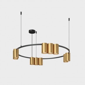 DK4065-BK+SG Подвесной светильник ORBIT , IP20, 10xGU10 LED до 15 Вт, черный + сатинированное золото, алюминий в Красноуральске - krasnouralsk.ok-mebel.com | фото 2