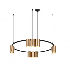 DK4065-BK+SG Подвесной светильник ORBIT , IP20, 10xGU10 LED до 15 Вт, черный + сатинированное золото, алюминий в Красноуральске - krasnouralsk.ok-mebel.com | фото 3
