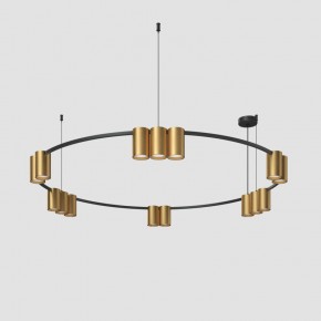 DK4067-BK+SG Подвесной светильник ORBIT, IP20, 15xGU10 LED, до 15 Вт, черный + сатинированное золото, алюминий в Красноуральске - krasnouralsk.ok-mebel.com | фото 2