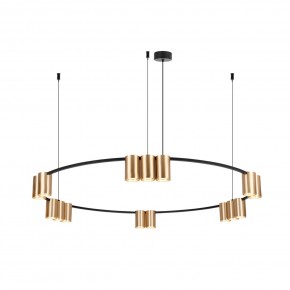 DK4067-BK+SG Подвесной светильник ORBIT, IP20, 15xGU10 LED, до 15 Вт, черный + сатинированное золото, алюминий в Красноуральске - krasnouralsk.ok-mebel.com | фото 3