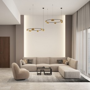 DK4067-BK+SG Подвесной светильник ORBIT, IP20, 15xGU10 LED, до 15 Вт, черный + сатинированное золото, алюминий в Красноуральске - krasnouralsk.ok-mebel.com | фото 4