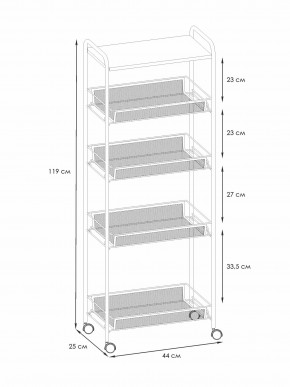 Э 443 ГР Этажерка "Ладья 25КС" Графит в Красноуральске - krasnouralsk.ok-mebel.com | фото 2