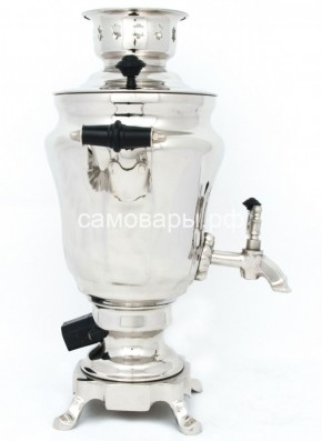 Электрический самовар из латуни никелированный на 1,5 литра форма "Тюльпан" с защитой от выкипания в Красноуральске - krasnouralsk.ok-mebel.com | фото 3