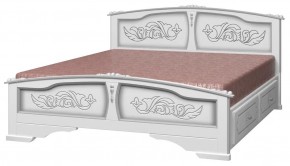 ЕЛЕНА Кровать из массива 1400 (Белый жемчуг) с 2-мя ящиками в Красноуральске - krasnouralsk.ok-mebel.com | фото