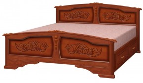 ЕЛЕНА Кровать из массива 1400 с 2-мя ящиками  в Красноуральске - krasnouralsk.ok-mebel.com | фото 3