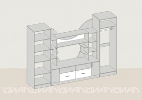 Гостиная Аллегро с 2 шкафами вариант-5 (Ясень светлый/тёмный) в Красноуральске - krasnouralsk.ok-mebel.com | фото 2
