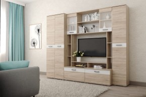 Гостиная Белла (Дуб Сонома/Белый глянец) в Красноуральске - krasnouralsk.ok-mebel.com | фото