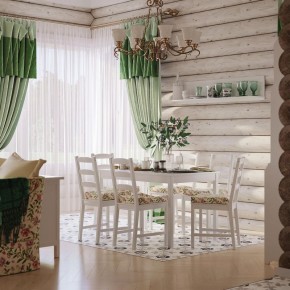 Комлект Вествик обеденный стол и четыре стула, массив сосны, цвет белый в Красноуральске - krasnouralsk.ok-mebel.com | фото