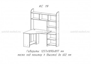 Компьютерный стол №19 (Анкор темный) в Красноуральске - krasnouralsk.ok-mebel.com | фото 3