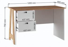 Компьютерный стол Теодора белый / крафт золотой в Красноуральске - krasnouralsk.ok-mebel.com | фото 3