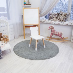 Комплект детский стол КРУГЛЫЙ и два стула МИШКА ROLTI Baby (белая столешница/белое сиденье/береза ножки) в Красноуральске - krasnouralsk.ok-mebel.com | фото