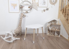 Комплект детский стол ОБЛАЧКО и стул ЗВЕЗДА ROLTI Baby (белая столешница/белое сиденье/береза ножки) в Красноуральске - krasnouralsk.ok-mebel.com | фото